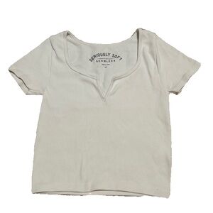 White V Cut Crop Top